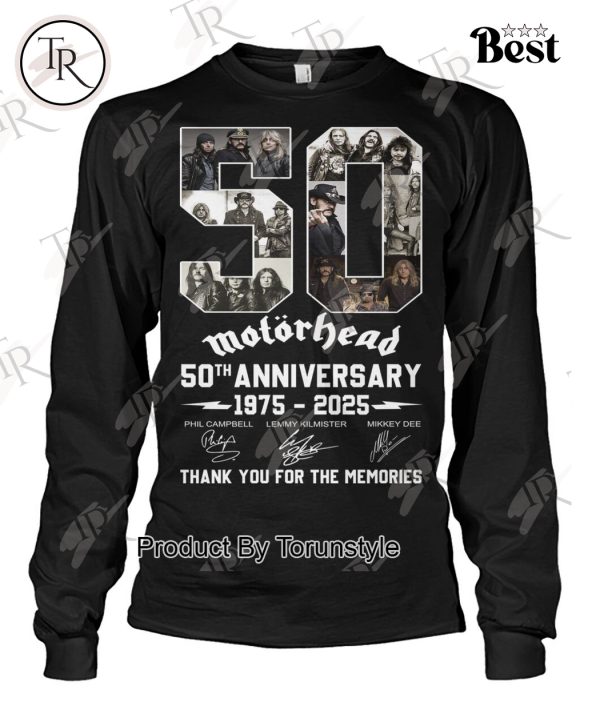 Motorhead 50th Anniversary 1975-2025 Thank You For The Memories T-Shirt