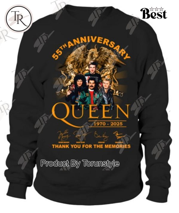 55th Anniversary Queen 1970-2025 Thank You For The Memories T-Shirt