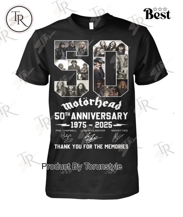 Motorhead 50th Anniversary 1975-2025 Thank You For The Memories T-Shirt