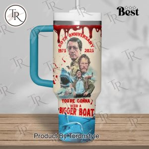 Jaws 50th Anniversary 1975-2025 Custom Name Limited Edition 40oz Tumbler