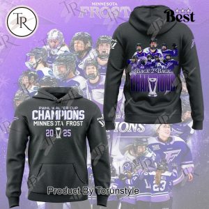 PWHL Walter Cup Champions Minnesota Frost 2025 Back 2 Back Limited Edition Hoodie – Red