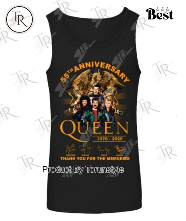 55th Anniversary Queen 1970-2025 Thank You For The Memories T-Shirt