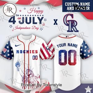 Colorado Rockies X Happy 4th Of July Independence Day 2025 Custom Name Baseball Jersey
