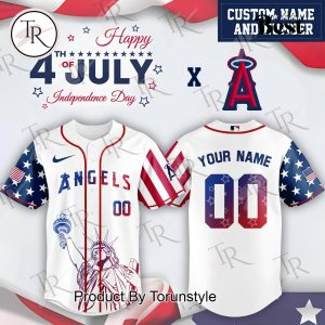 Los Angeles Angels X Happy 4th Of July Independence Day 2025 Custom Name Baseball Jersey