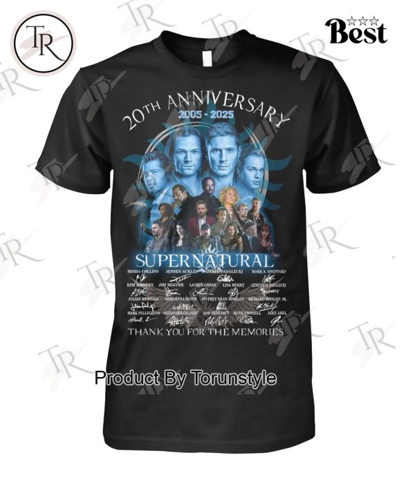 Supernatural 20th Anniversary 2005-2025 Thank You For The Memories T-Shirt