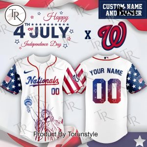 Washington Nationals X Happy 4th Of July Independence Day 2025 Custom Name Baseball Jersey