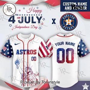 Houston Astros X Happy 4th Of July Independence Day 2025 Custom Name Baseball Jersey