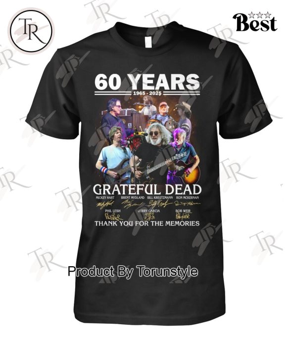 60 Years 1965-2025 Grateful Dead Thank You For The Memories Limited Edition T-Shirt