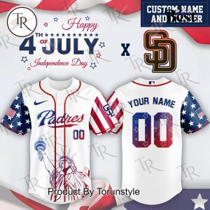 San Diego Padres X Happy 4th Of July Independence Day 2025 Custom Name Baseball Jersey