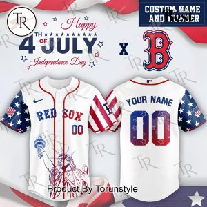 Boston Red Sox X Happy 4th Of July Independence Day 2025 Custom Name Baseball Jersey