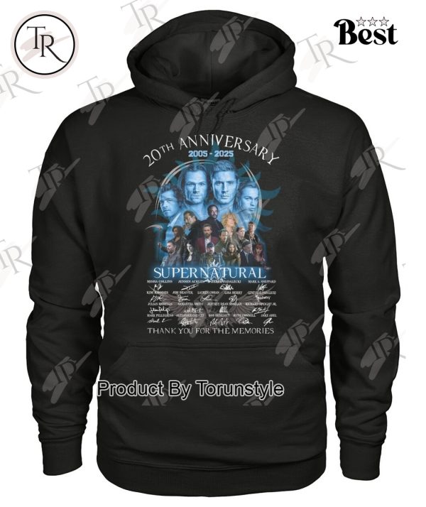 Supernatural 20th Anniversary 2005-2025 Thank You For The Memories T-Shirt