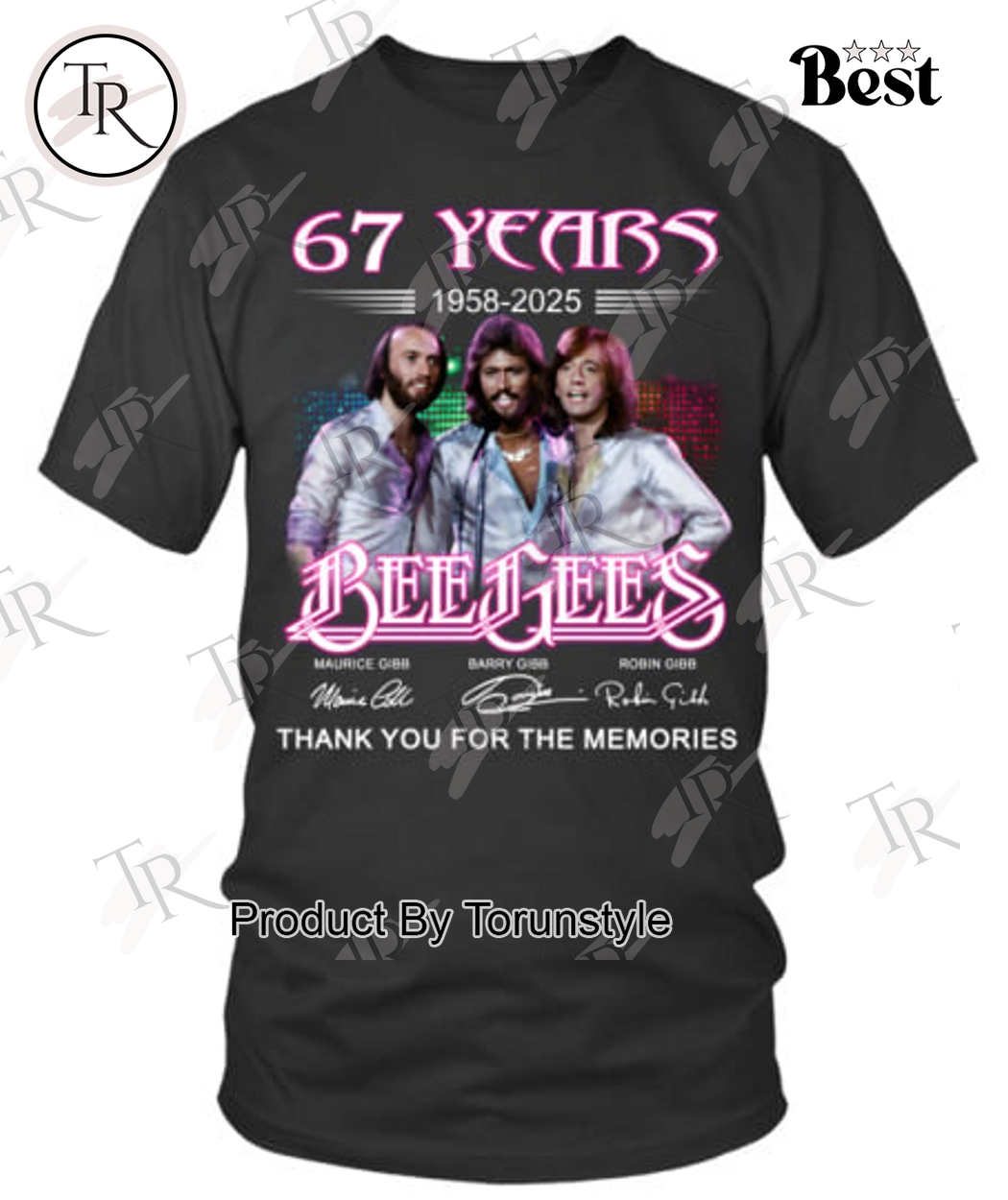 Bee Gees 67 Years 1958-2025 Thank You For The Memories T-Shirt