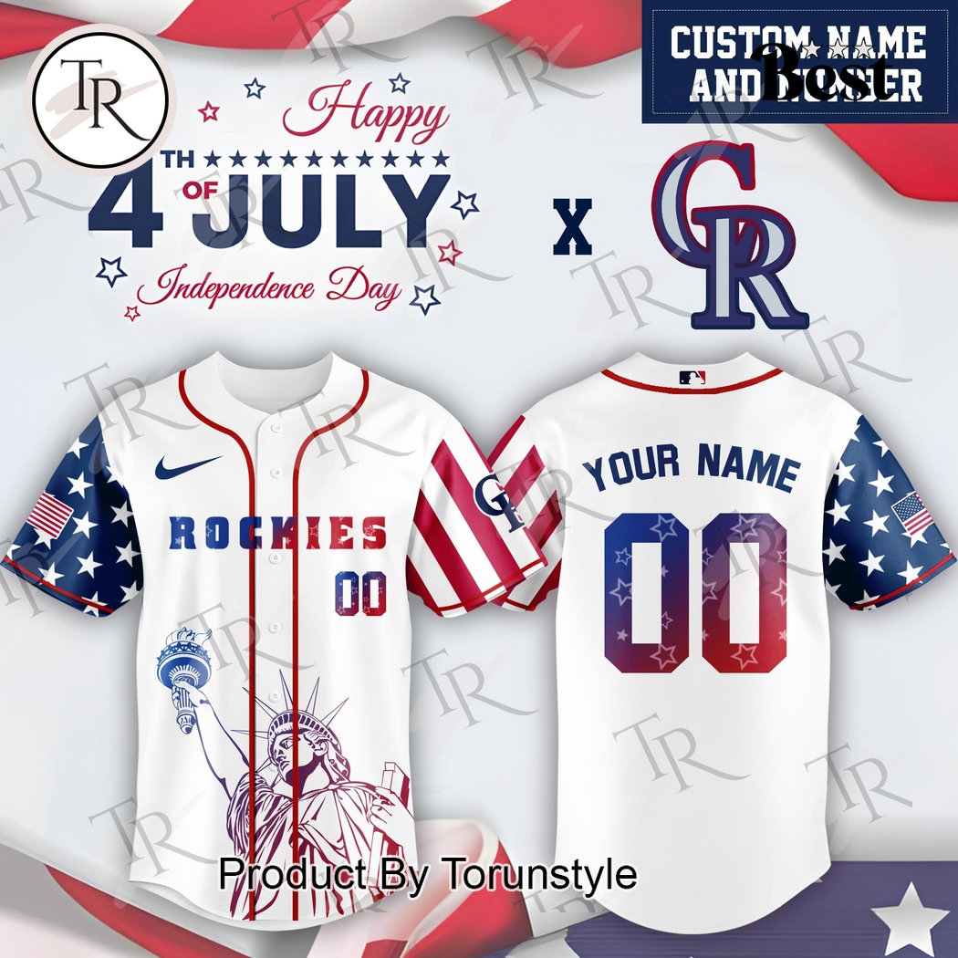 Colorado Rockies X Happy 4th Of July Independence Day 2025 Custom Name Baseball Jersey