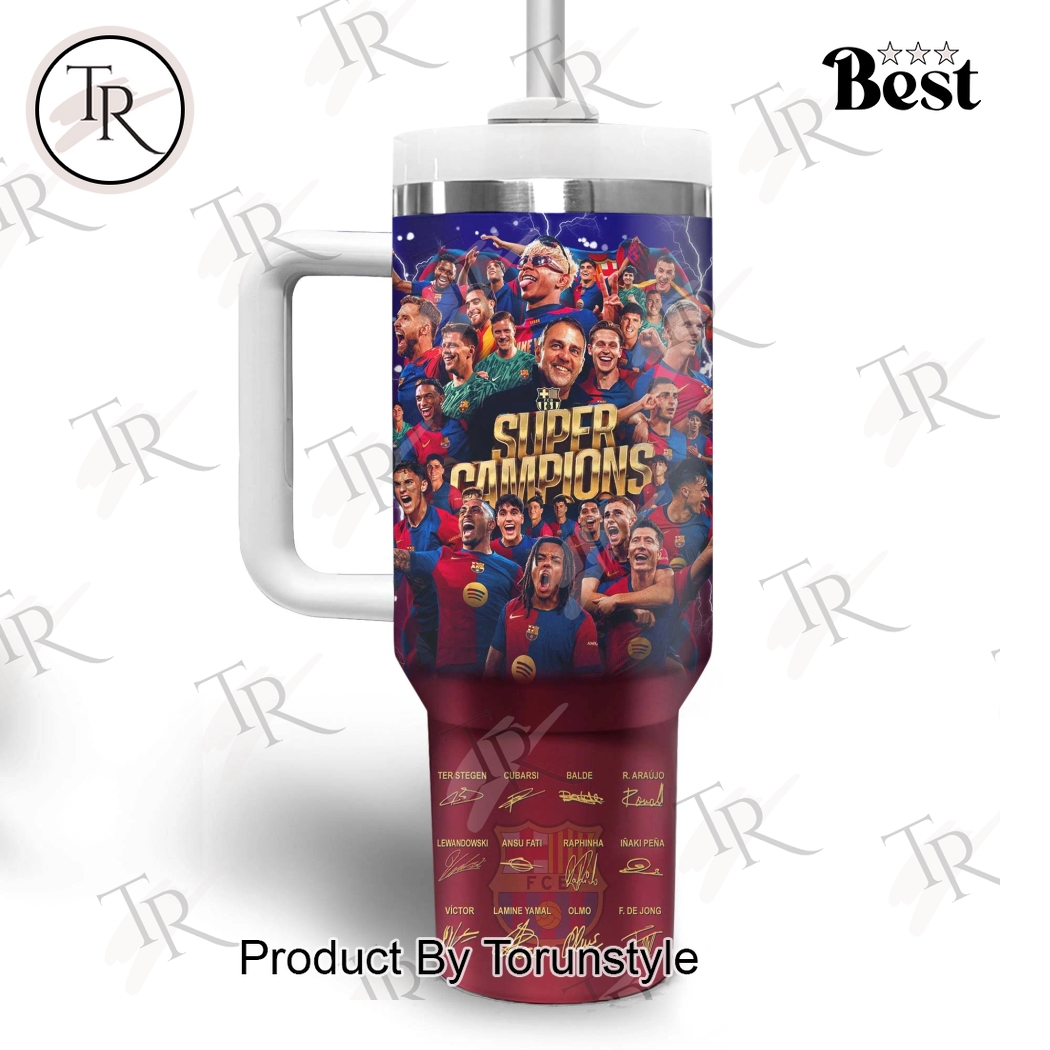Copa Del Rey Campeones 2025 Super Champions FC Barcelona Limited Edition 40oz Tumbler Copa Del Rey Campeones 2025 Super Champions FC Barcelona Limited Edition 40oz Tumbler