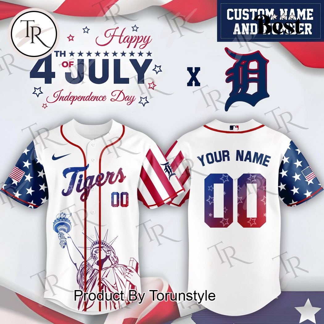 Detroit Tigers X Happy 4th Of July Independence Day 2025 Custom Name Baseball Jersey