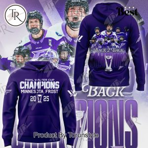 PWHL Walter Cup Champions Minnesota Frost 2025 Back 2 Back Limited Edition Hoodie – Purple