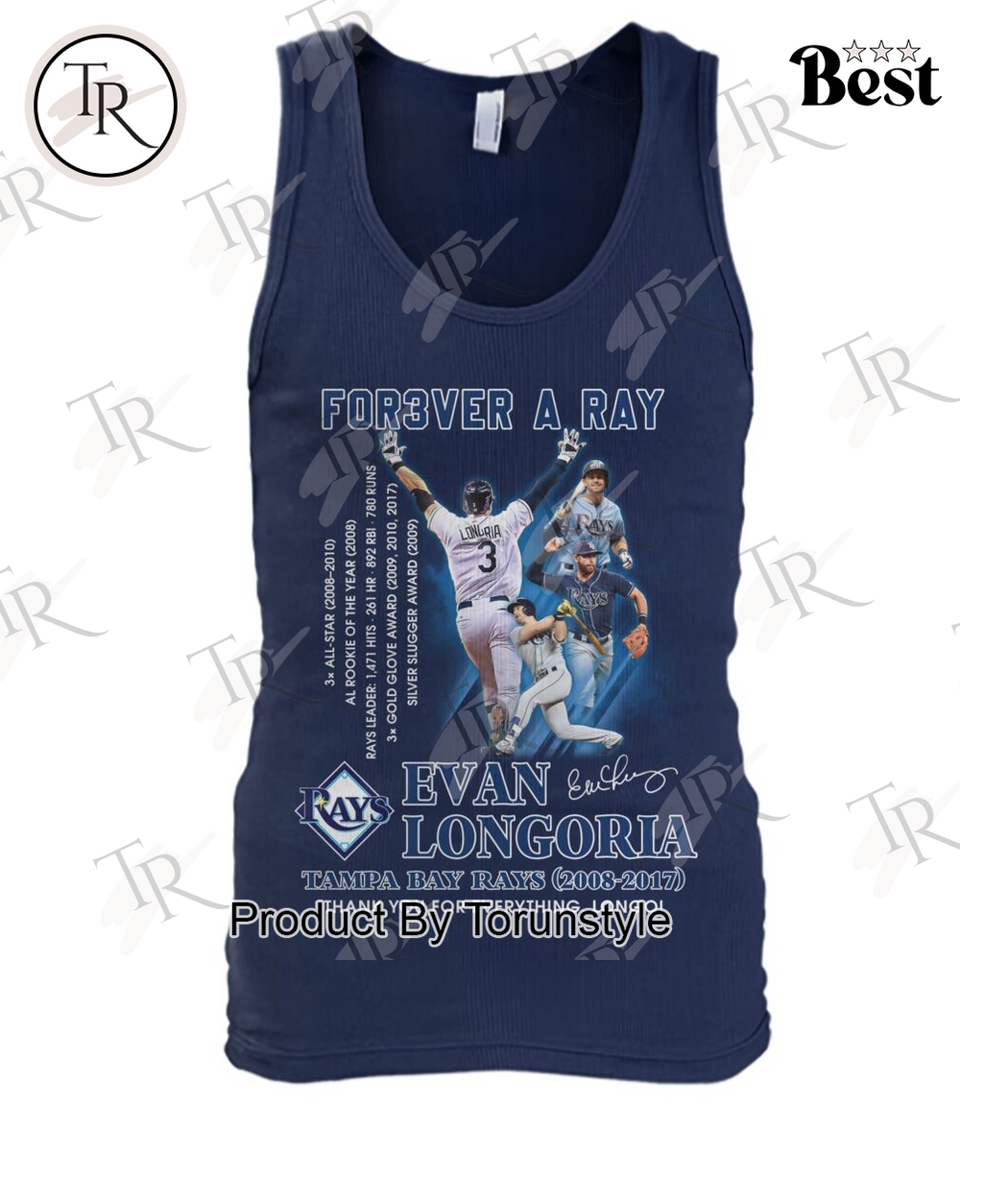 For3ver A Ray Evan Longoria X Tampa Bay Rays Thank You For Everything, Longo! T-Shirt For3ver A Ray Evan Longoria X Tampa Bay Rays Thank You For Everything, Longo! T-Shirt