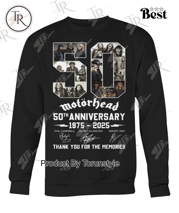 Motorhead 50th Anniversary 1975-2025 Thank You For The Memories T-Shirt
