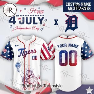 Detroit Tigers X Happy 4th Of July Independence Day 2025 Custom Name Baseball Jersey