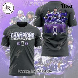 PWHL Walter Cup Champions Minnesota Frost 2025 Back 2 Back Limited Edition Hoodie – Red