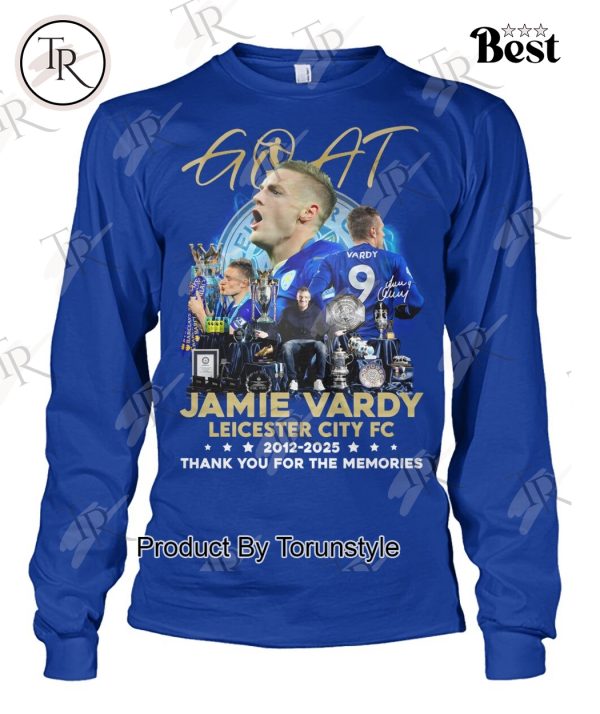 Jamie Vardy Leicester City FC 2012-2025 Thank You For The Memories T-Shirt