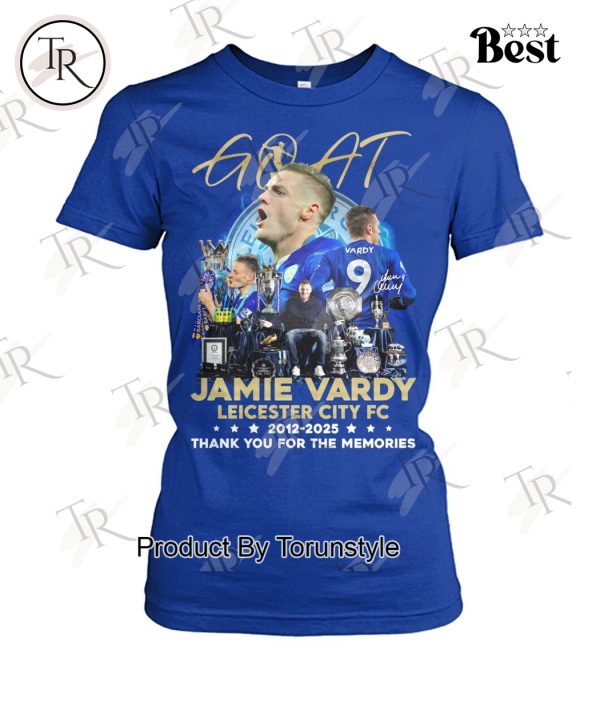 Jamie Vardy Leicester City FC 2012-2025 Thank You For The Memories T-Shirt