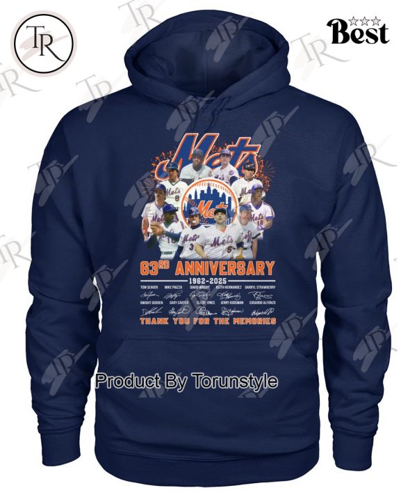 New York Mets 63rd Anniversary 1962-2025 Thank You For The Memories T-Shirt
