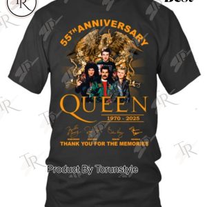 55th Anniversary Queen 1970-2025 Thank You For The Memories T-Shirt