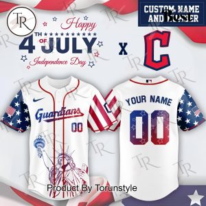 Cleveland Guardians X Happy 4th Of July Independence Day 2025 Custom Name Baseball Jersey