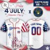 Miami Marlins X Happy 4th Of July Independence Day 2025 Custom Name Baseball Jersey