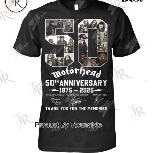 Motorhead 50th Anniversary 1975-2025 Thank You For The Memories T-Shirt