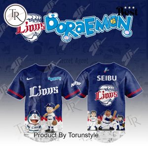 Saitama Seibu Lions X Doraemon 2025 Special Edition Baseball Jersey