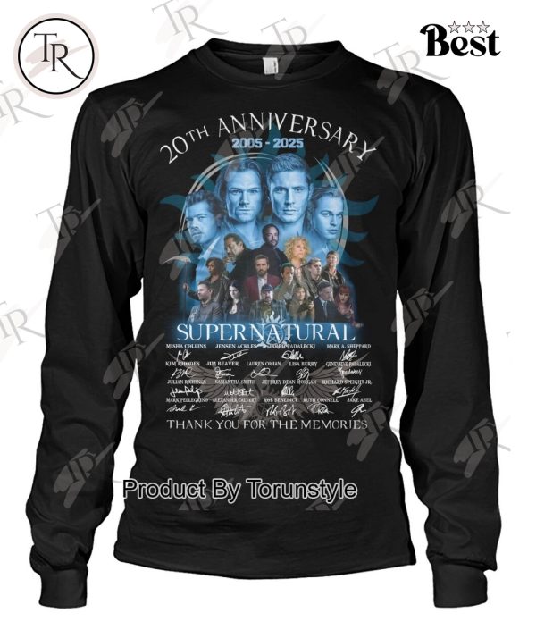 Supernatural 20th Anniversary 2005-2025 Thank You For The Memories T-Shirt