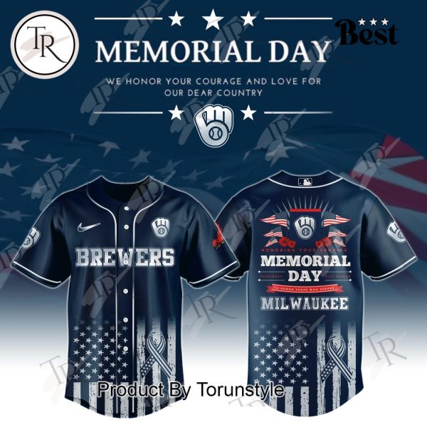 Milwaukee Brewers X Memorial Day We Honor Your Courage And Love For Our Dear Country 2025 Limited Edition Baseball Jersey