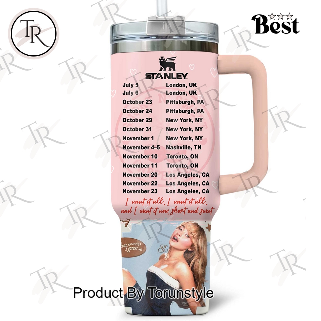 Sabrina Carpenter Short N' Sweet Tour Limited Edition 40oz Tumbler Sabrina Carpenter Short N' Sweet Tour Limited Edition 40oz Tumbler