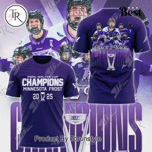 PWHL Walter Cup Champions Minnesota Frost 2025 Back 2 Back Limited Edition Hoodie – Purple