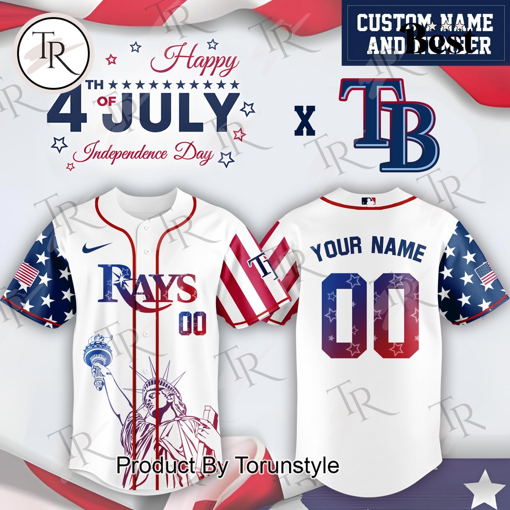 Tampa Bay Rays X Happy 4th Of July Independence Day 2025 Custom Name Baseball Jersey