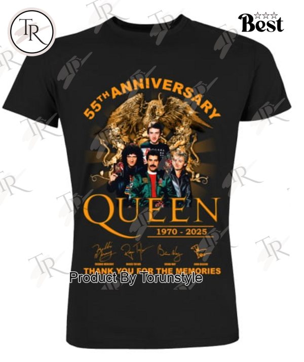 55th Anniversary Queen 1970-2025 Thank You For The Memories T-Shirt