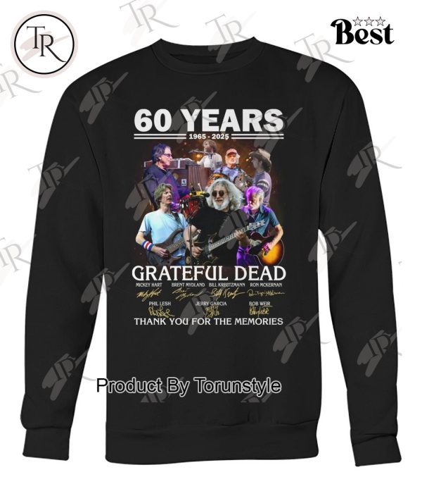 60 Years 1965-2025 Grateful Dead Thank You For The Memories Limited Edition T-Shirt