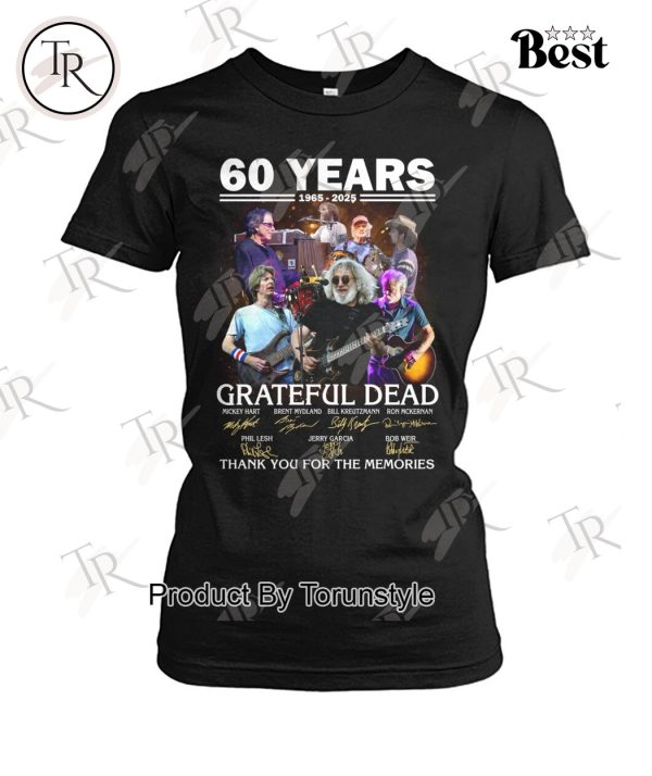 60 Years 1965-2025 Grateful Dead Thank You For The Memories Limited Edition T-Shirt