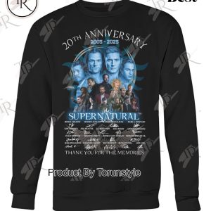 Supernatural 20th Anniversary 2005-2025 Thank You For The Memories T-Shirt