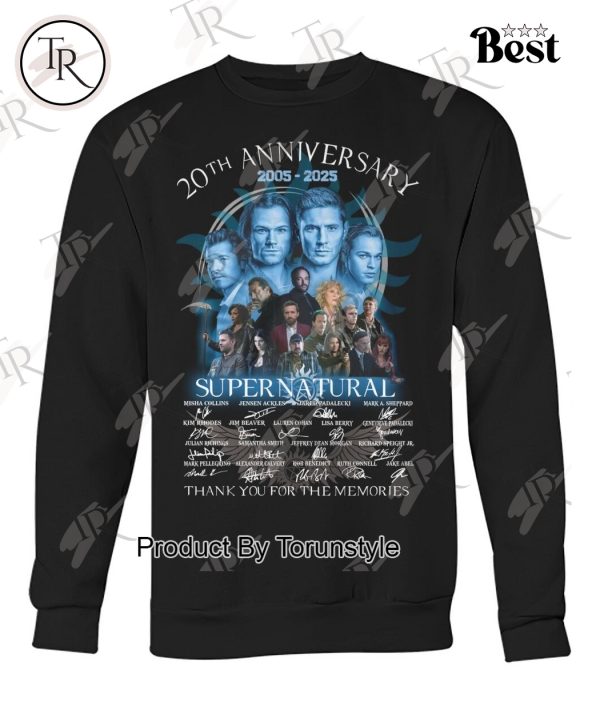 Supernatural 20th Anniversary 2005-2025 Thank You For The Memories T-Shirt