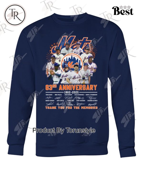 New York Mets 63rd Anniversary 1962-2025 Thank You For The Memories T-Shirt