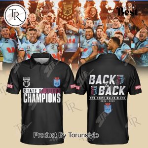 2024-2025 Back To Back New South Wales Blues State Of Origin Champions Special Edition Polo Shirt