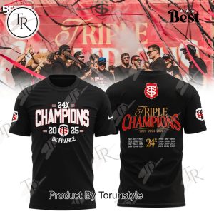 Triple Champions De France 2025 Stade Toulousain Limited Edition Hoodie