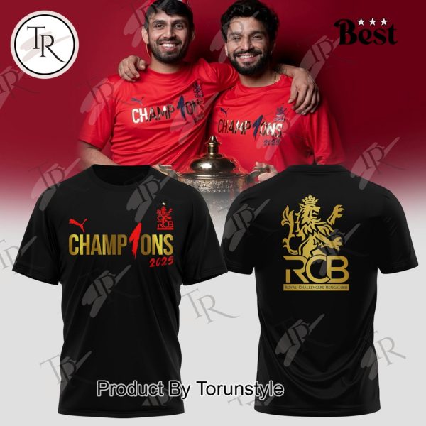 Royal Challengers Bengaluru Champ1ons 2025 Limited Edition Hoodie – Black
