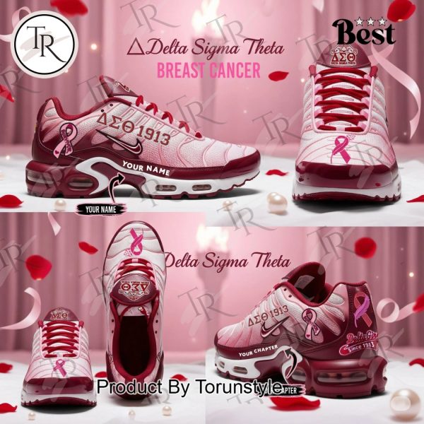Delta Sigma Theta Since 1913 Breast Cancer Custom Name Limited Edition TN Shoes