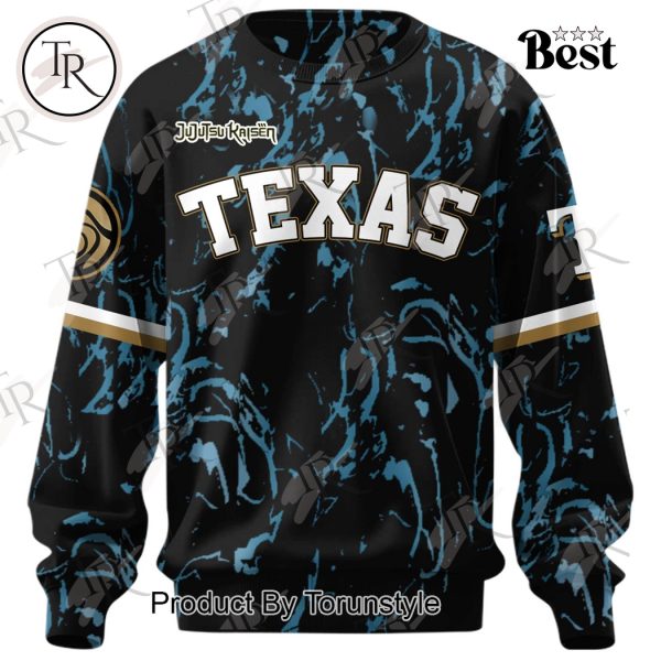 Texas Rangers 2025 X Jujutsu Kaisen Yuji Itadori Custom Name Hoodie