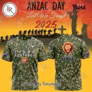 Brisbane Lions 2025 Anzac Day Lest We Forget Limited Edition Hoodie