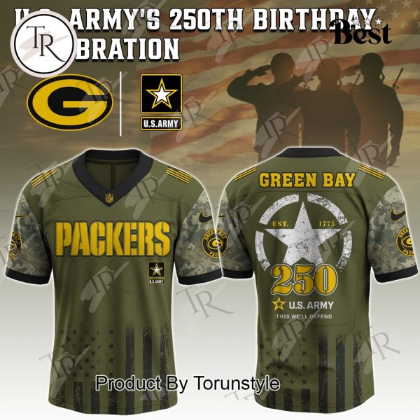 Green Bay Packers X 250th U.S Army This We’ll Defend Limited Edition Football Jersey
